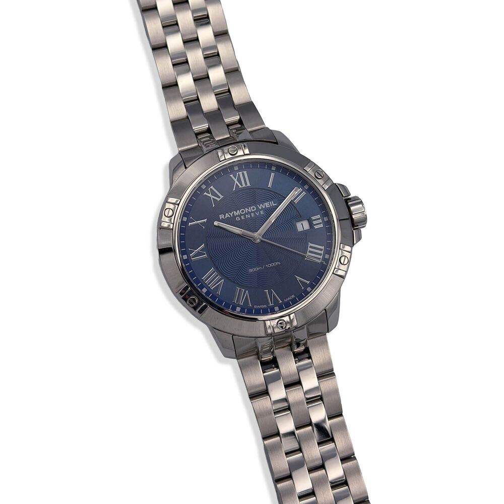 Pre-Owned Raymond Weil Tango Quartz 41mm Blue Dial Steel Watch