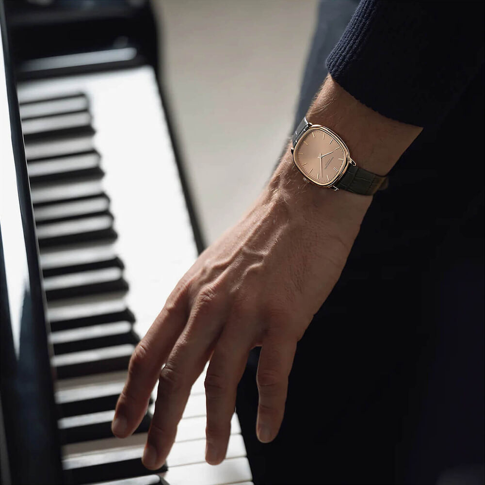 Raymond Weil Toccata Heritage 38mm Copper Dial Grey Leather Strap Watch image number 3