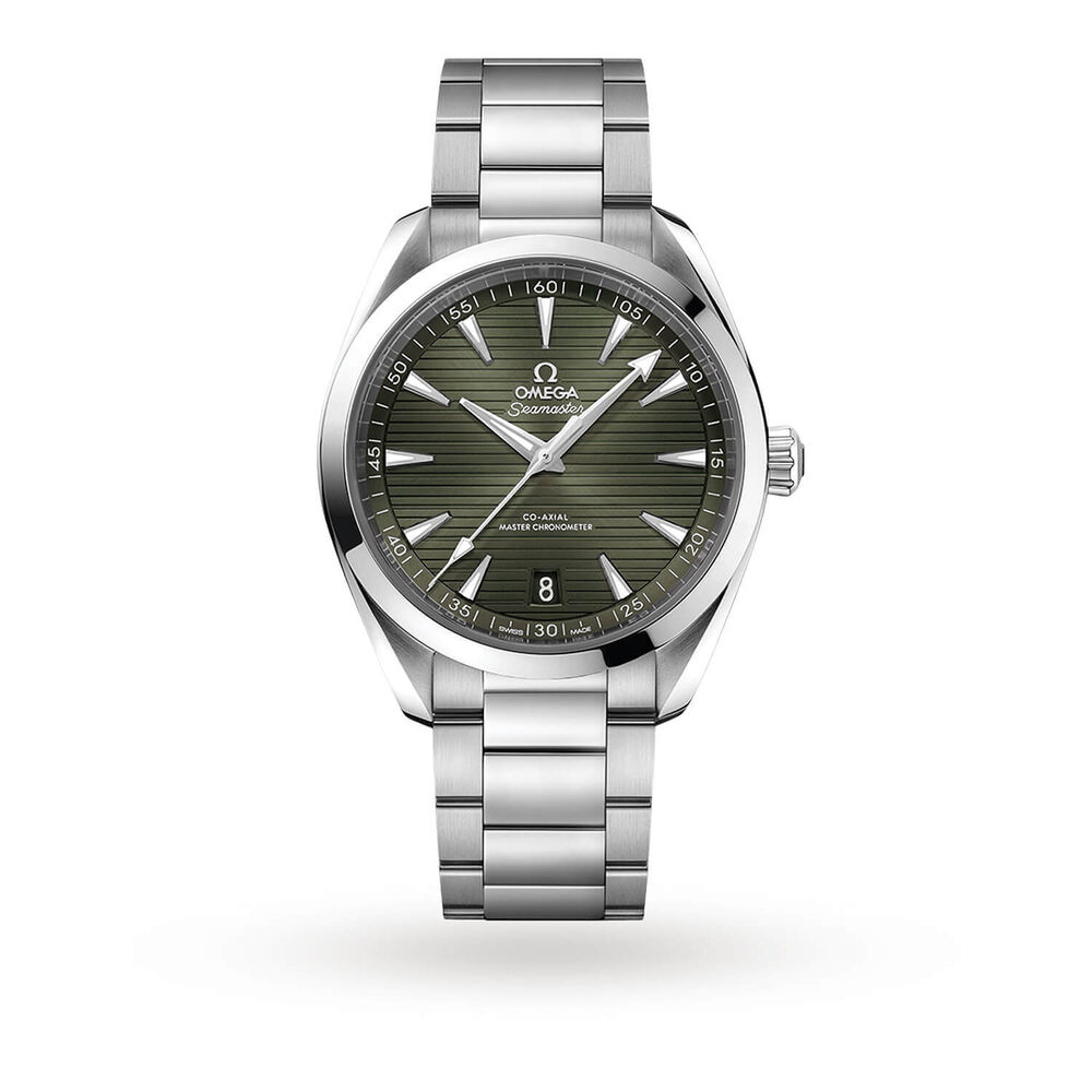 Omega Seamaster Aqua Terra 41mm Green Dial Mens Steel Bracelet Watch