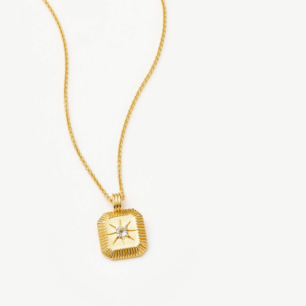 Missoma 18ct Gold Vermeil Sterling Silver Crystal April Birthstone Pendant Necklace