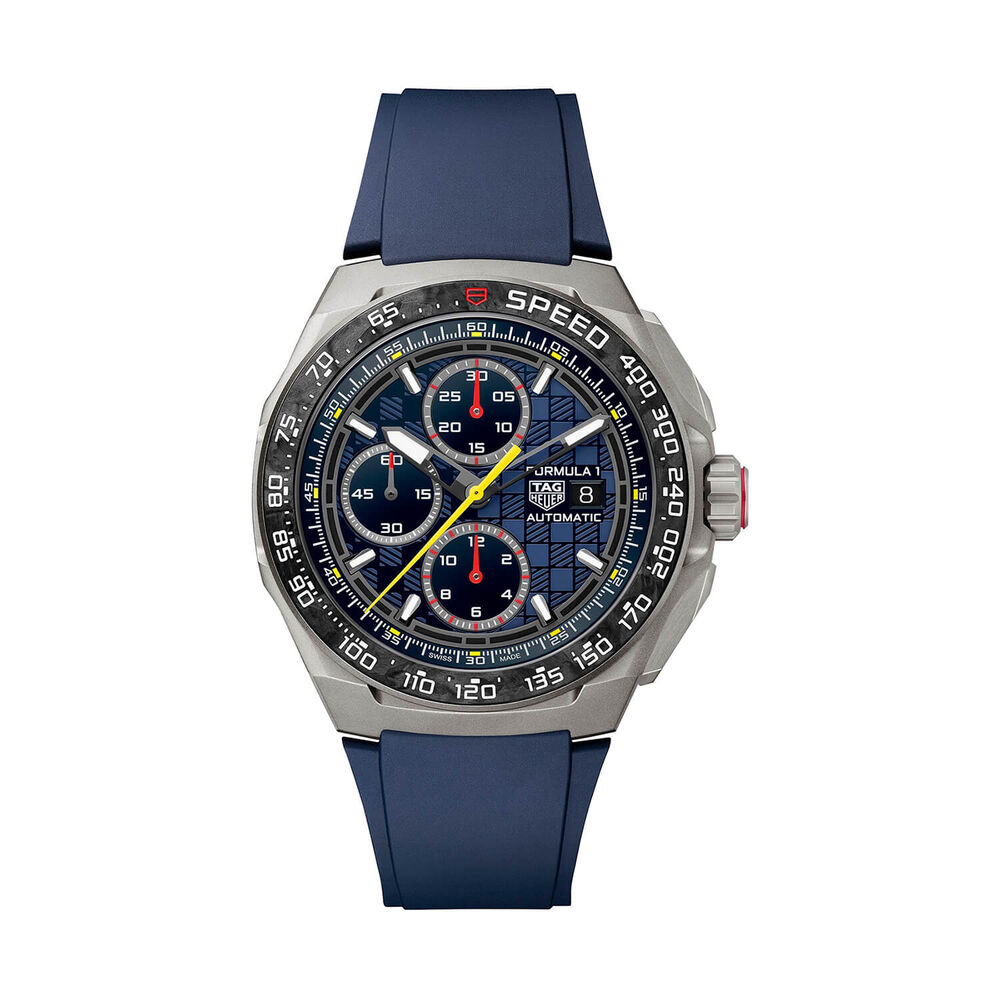 TAG Heuer Formula 1 Chronograph X Oracle Red Bull Racing 44mm Blue Dial Rubber Strap Watch