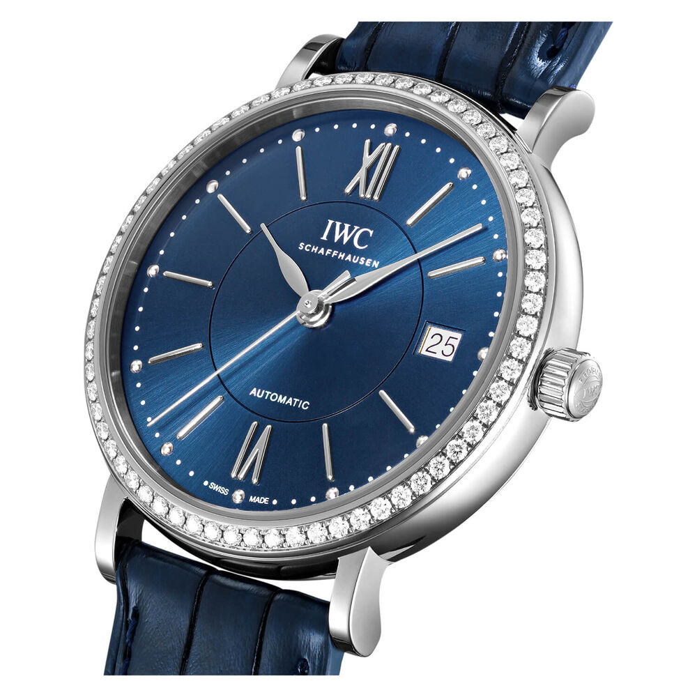IWC Schaffhausen Portofino Automatic 37 Blue Dial Strap Watch