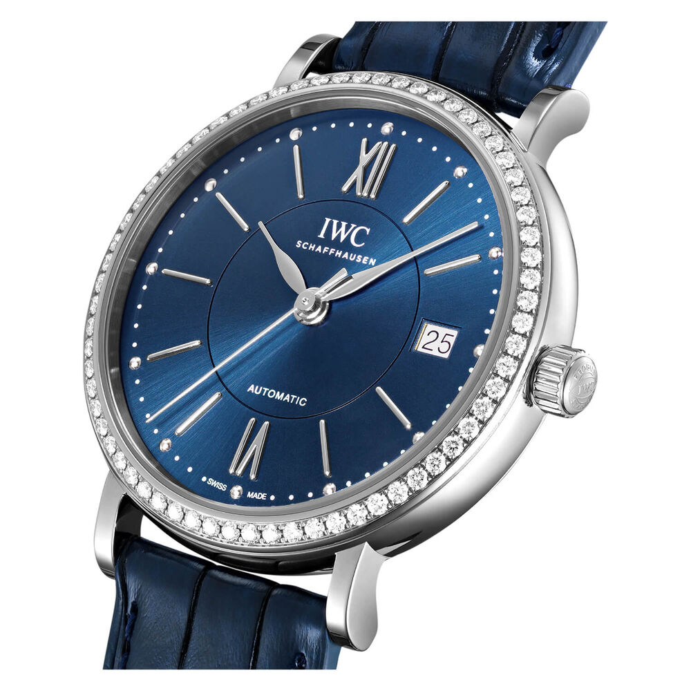 IWC Schaffhausen Portofino Automatic 37 Blue Dial Strap Watch image number 1
