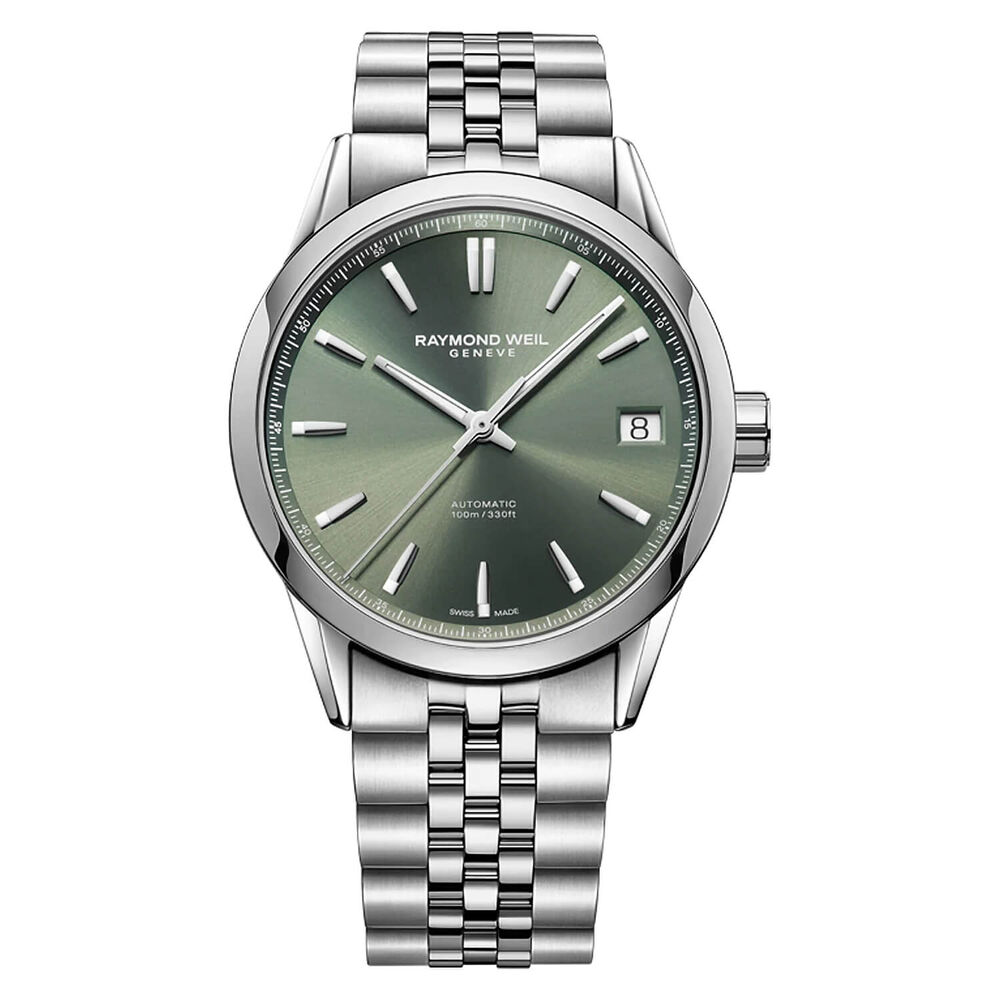Raymond Weil Freelancer 40mm Green Dial Steel Bracelet Watch