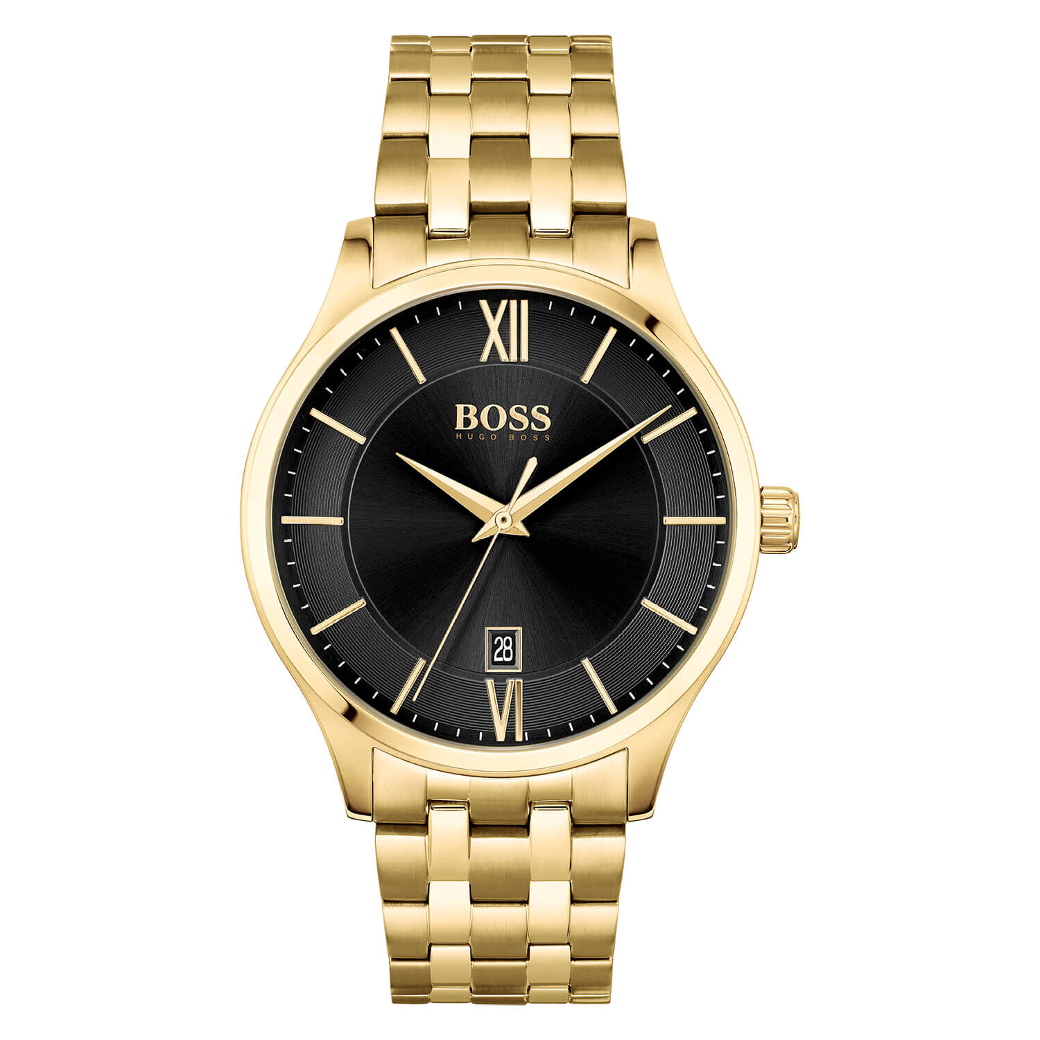 Hugo Boss Elite 41mm Black Dial Yellow Gold Ip Case Watch