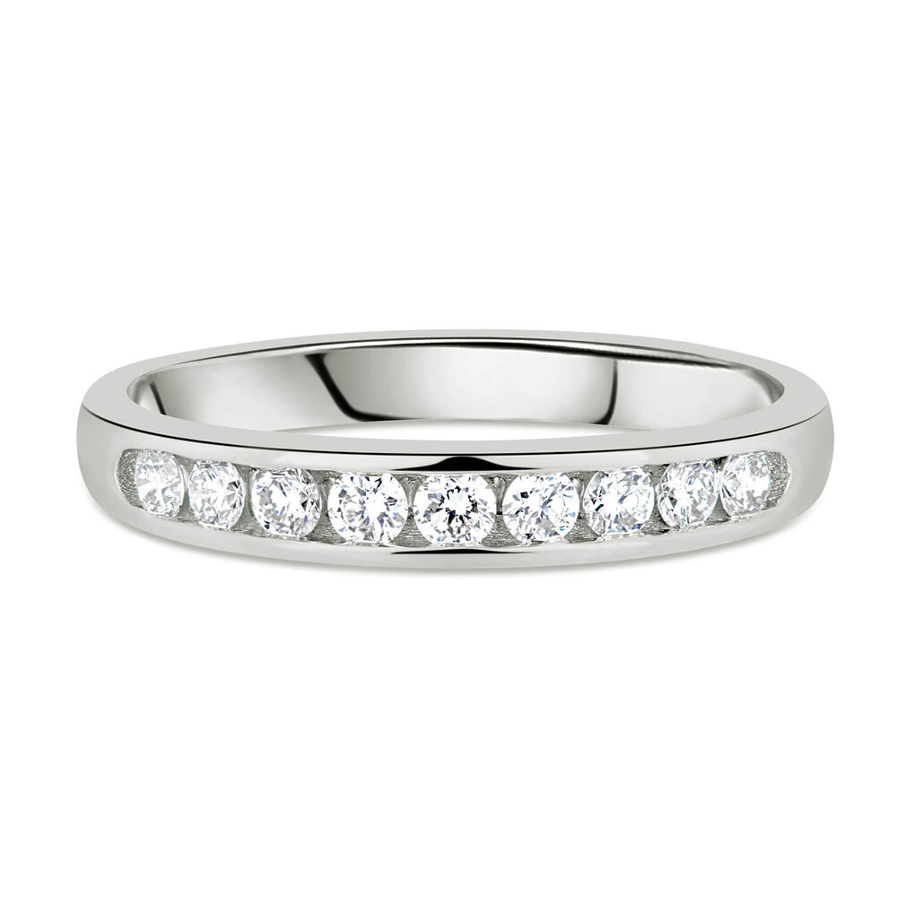 9ct White Gold 0.33ct Nine Stone Channel Ring image number 4