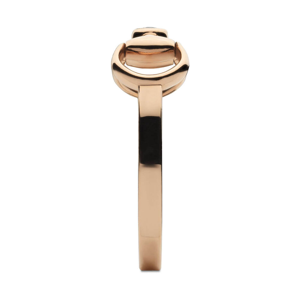 Gucci Horsebit 18k Rose Gold 0.03ct Diamond Ring (UK Size L) image number 3