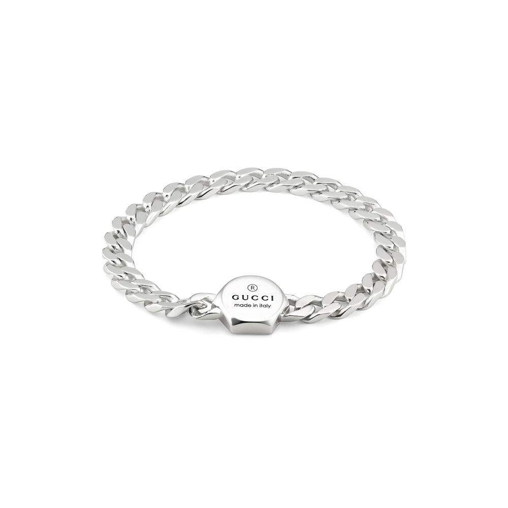 Gucci Trademark Sterling Silver Chain Bracelet