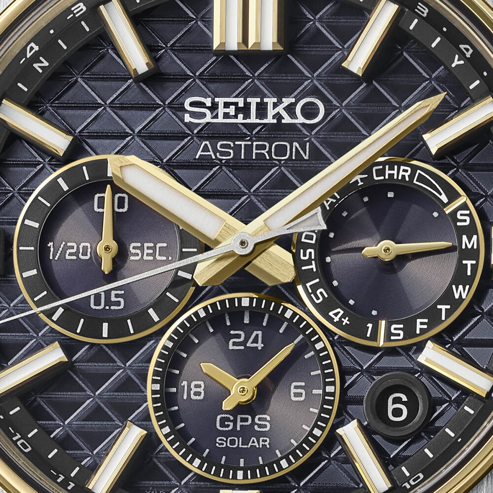 Seiko Astron 'Tesselate' 5X63 Celestial Gold Dial Silicone Strap Watch