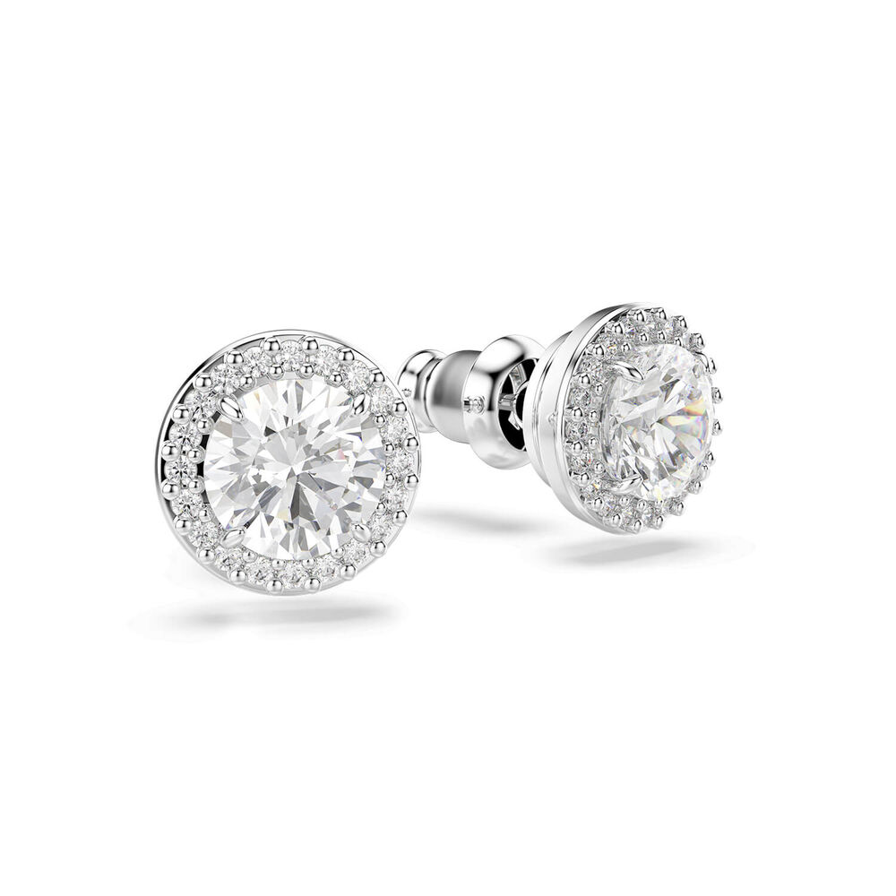 Swarovski Una Angelic Cubic Zirconia Rhodium Plated Stud Earrings