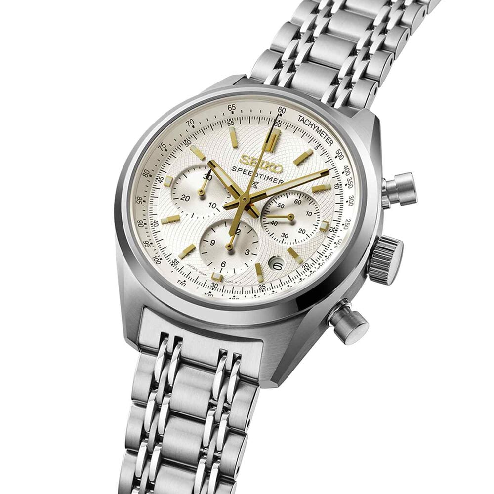 Seiko Prospex Speedtimer 145th Anniversary Limited Edition 42mm White Dial Chronograph Watch image number 2