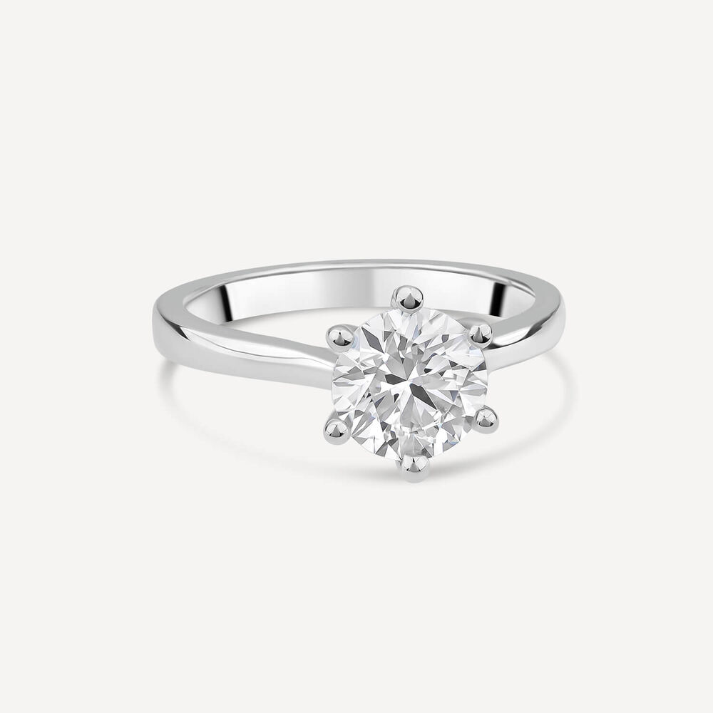 Born Platinum 1.50ct Round Lab Grown Diamond 6 Claw Set Solitaire Ring