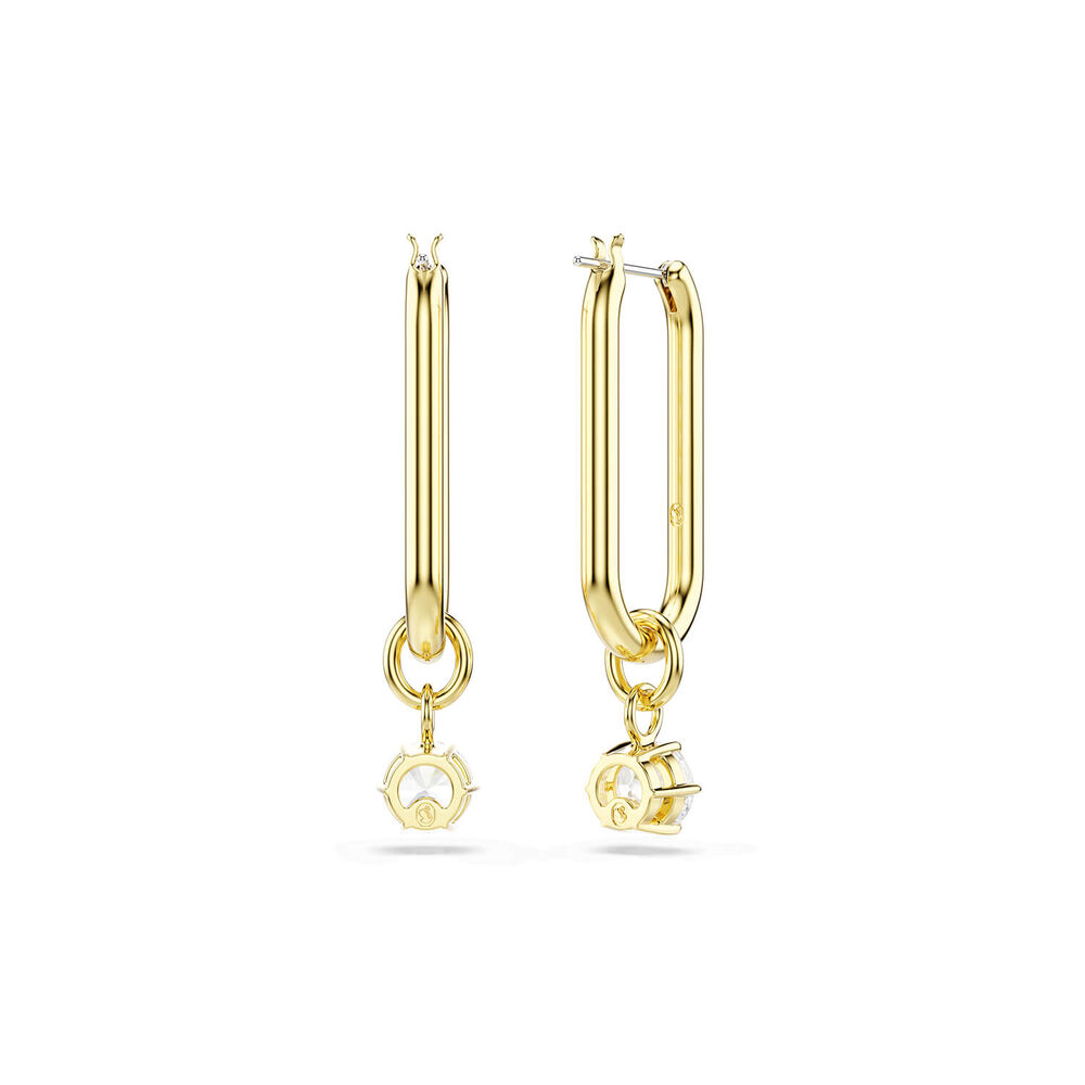 Swarovski Constella Crystals & Cubic Zirconia 18ct Yellow Gold Finished Drop Earrings