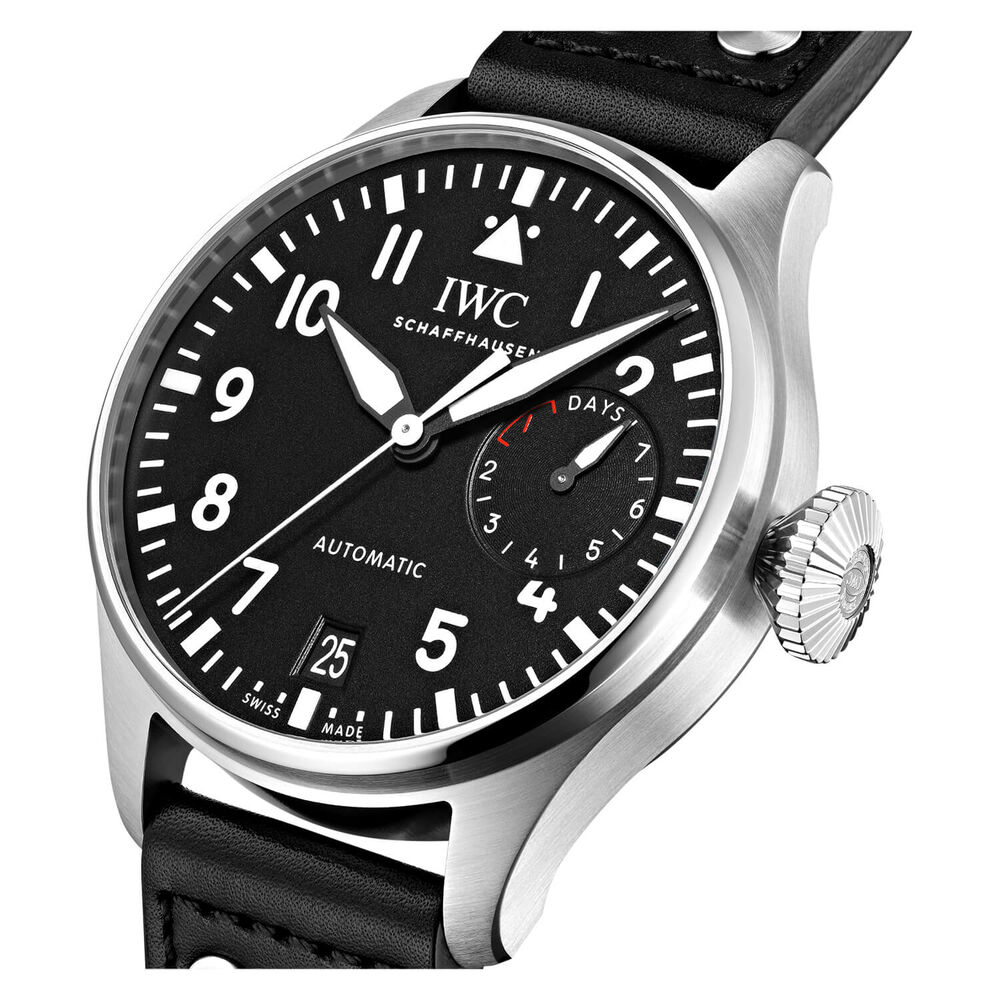 IWC Schaffhausen Big Pilot's Watch Black Dial Strap Watch image number 1