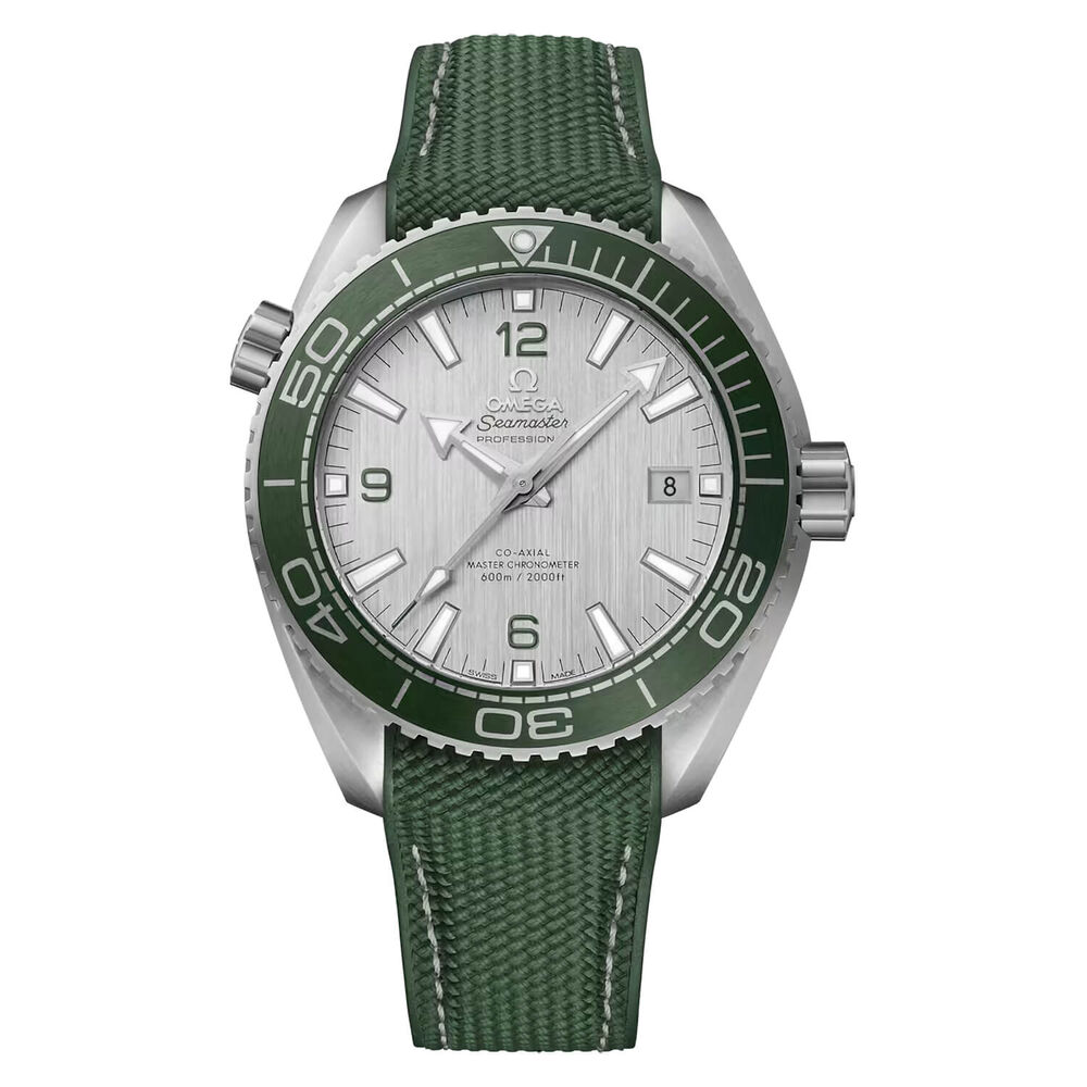 OMEGA Seamaster Planet Ocean 600M 43.5mm Grey Dial Green Rubber Strap Watch image number 0