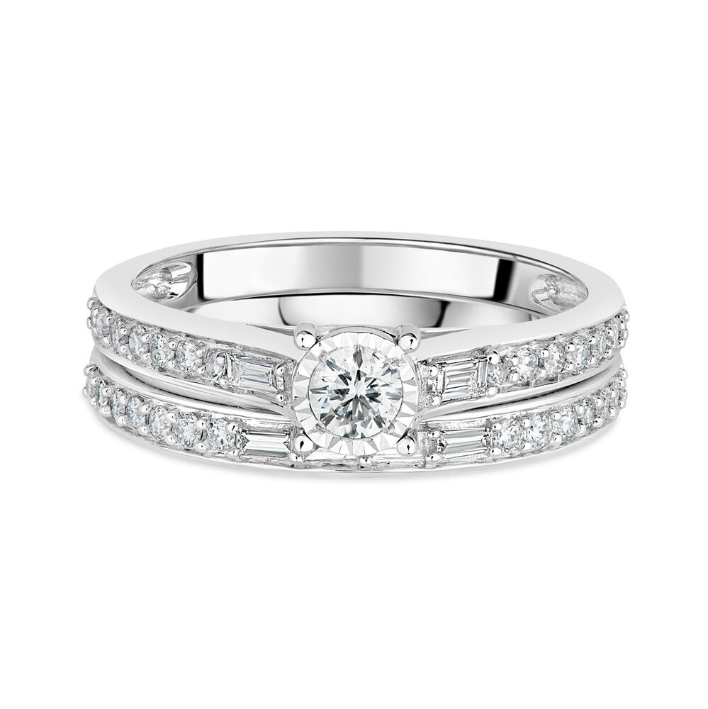 18ct White Gold 0.50ct Diamond Bridal Ring Set image number 4