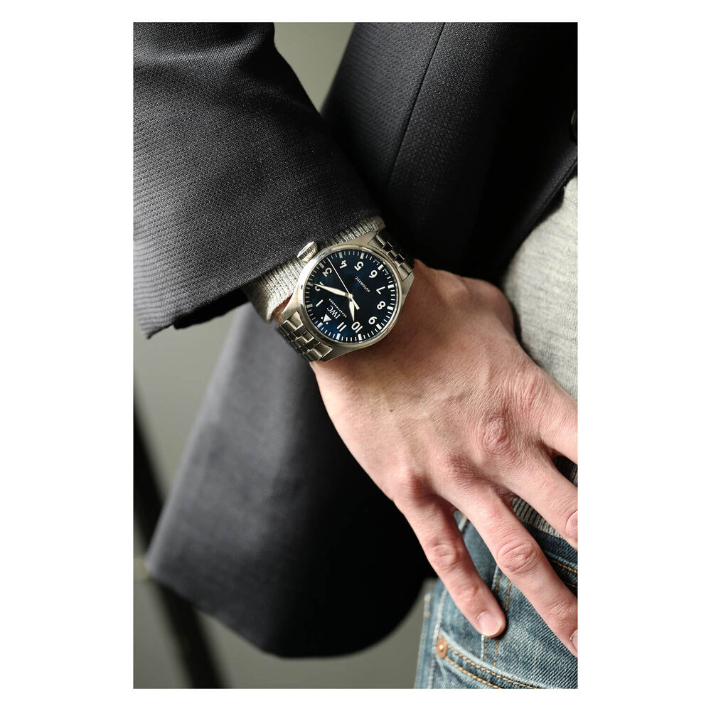 IWC Schaffhausen Big Pilot 43mm Blue Dial Steel Case Bracelet Watch image number 9
