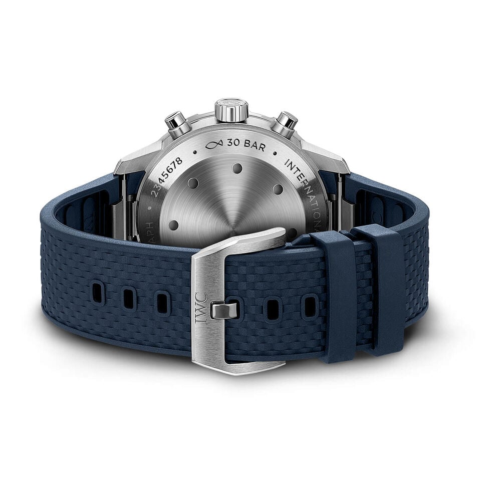 IWC Schaffhausen Aquatimer Chronograph Blue Dial Strap Watch