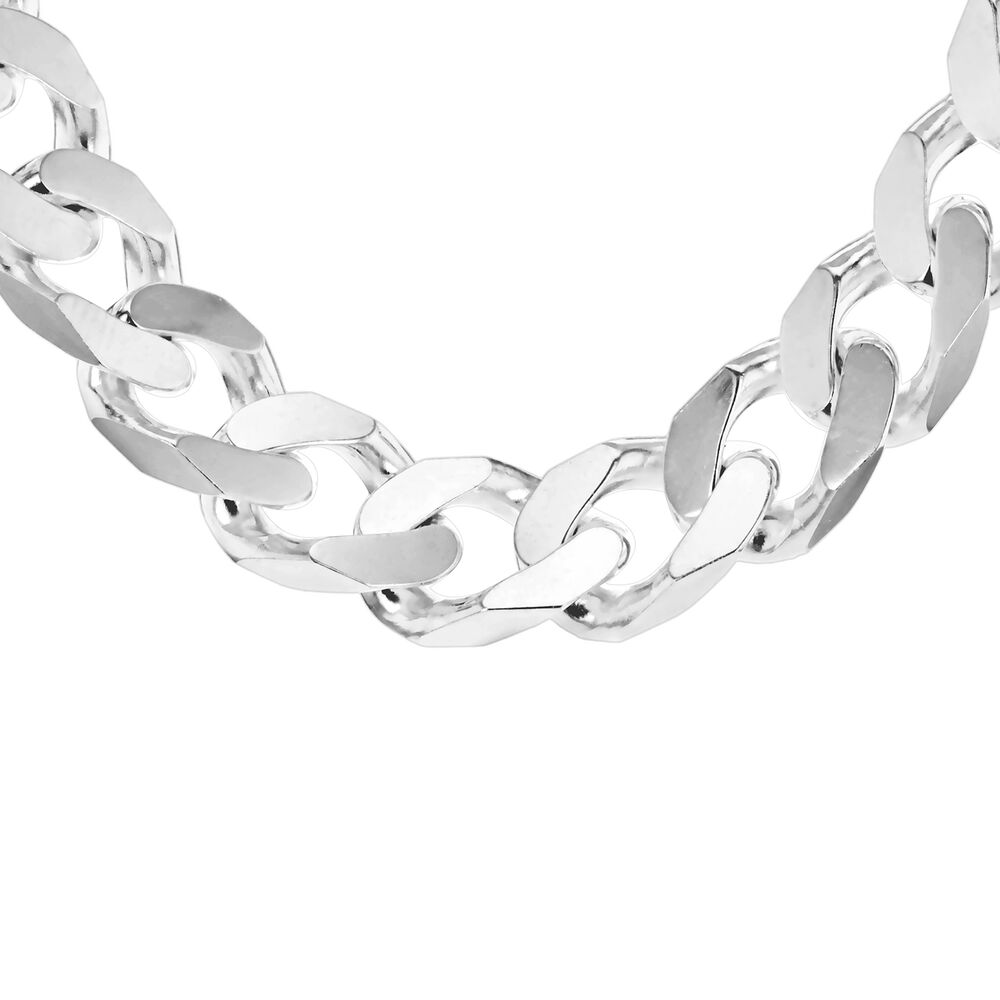 Gents Sterling Silver Heavy Curb Link Chain Necklace image number 2