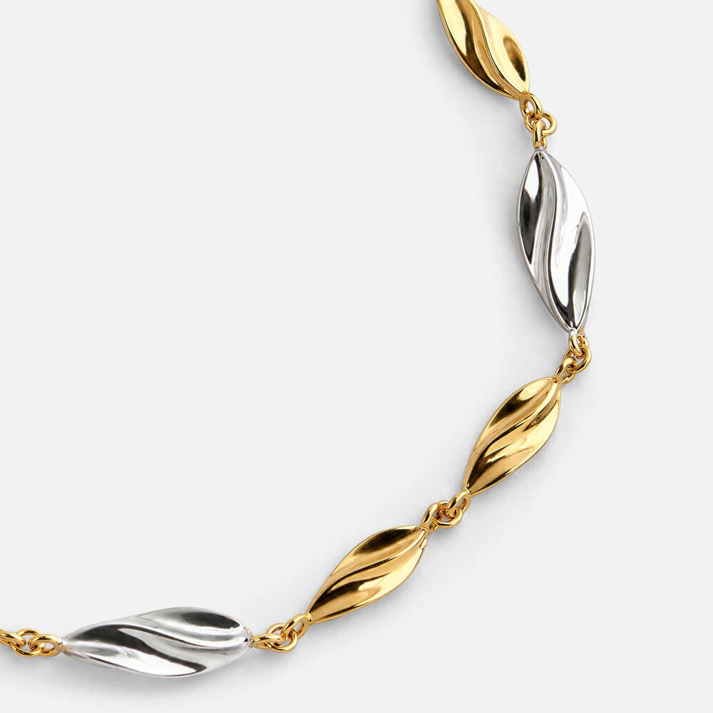 Sterling Silver Two Tone Twist Link Bracelet