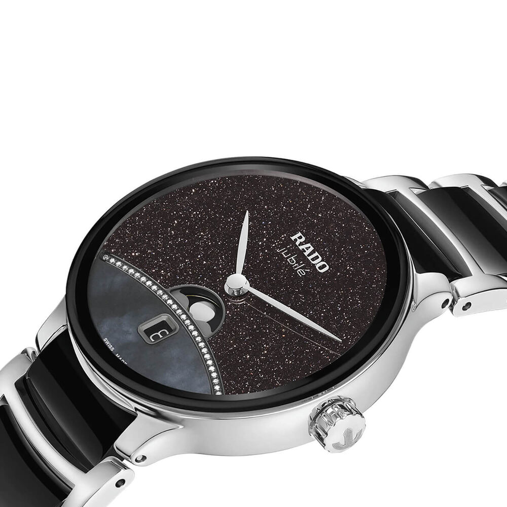 Rado Centrix Moonphase Limited Edition 35mm Black Dial Ceramic Bracelet Watch