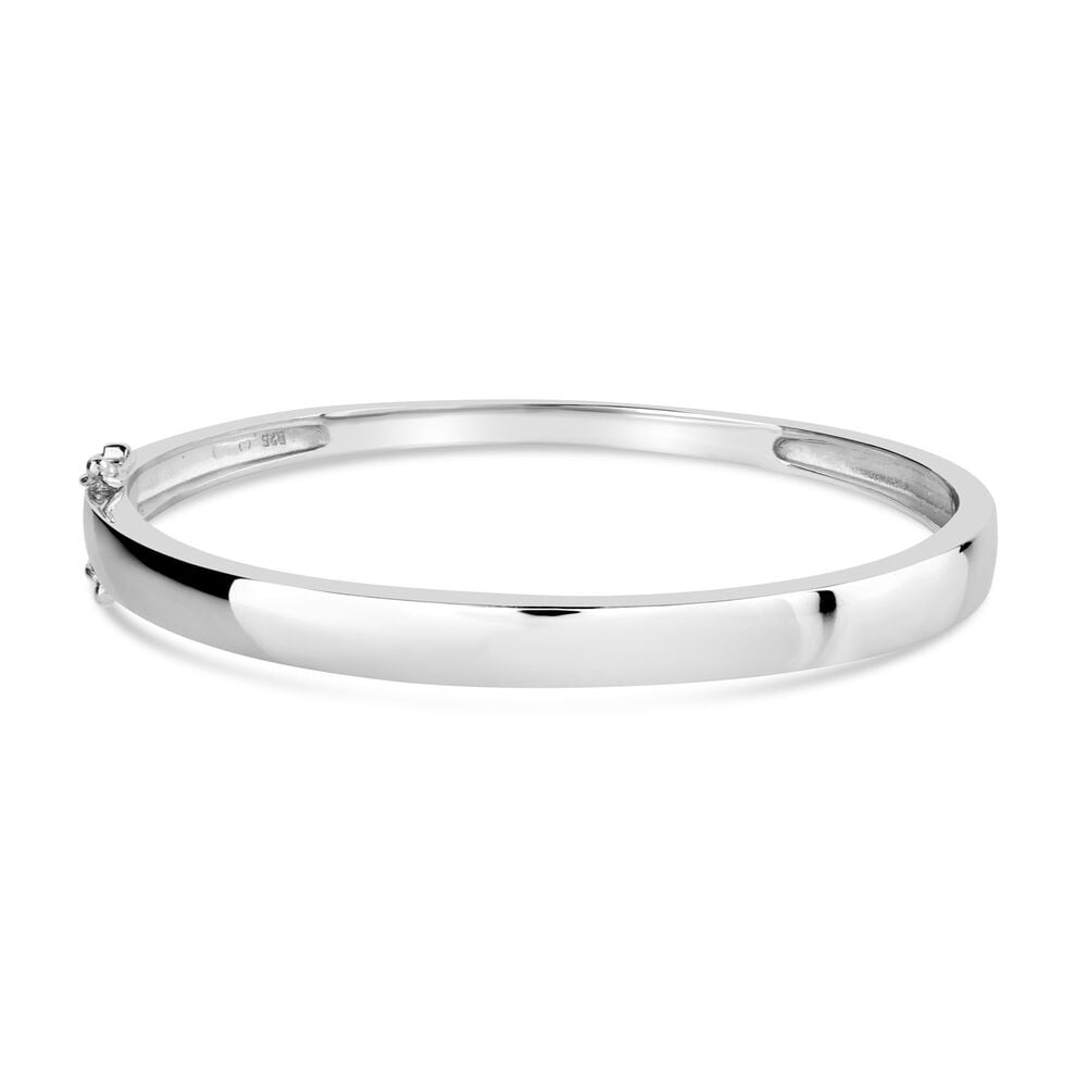 Sterling Silver Wide Court Bangle