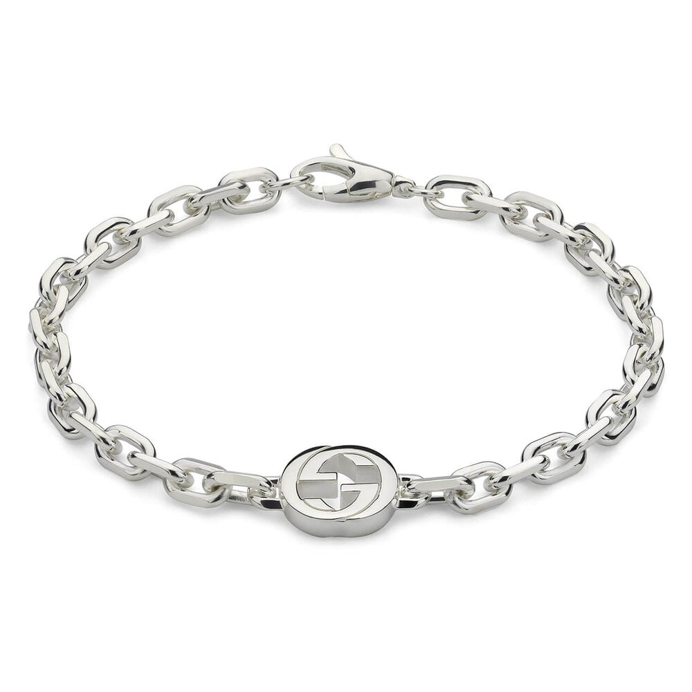 Gucci Interlocking Silver Chain Bracelet (Size M, 17cm)