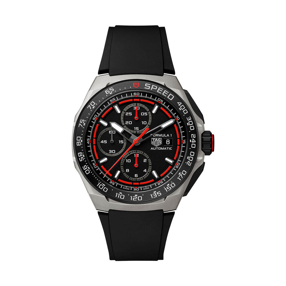 TAG Heuer Formula 1 Chronograph 44mm Black & Red Dial Black Rubber Strap Watch image number 0