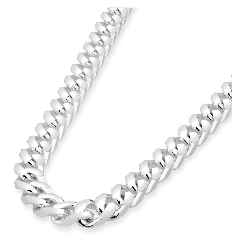 Gents Sterling Silver Heavy Curb Link Chain Necklace image number 3