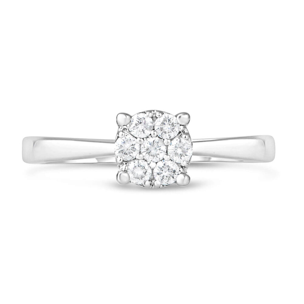 Ladies 9ct White Gold Blossom Diamond Engagement Ring image number 1