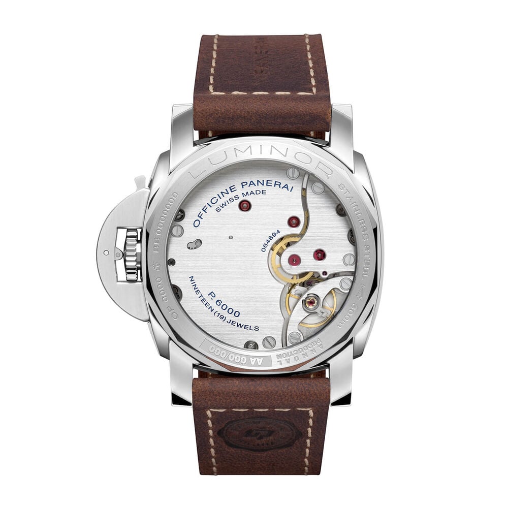 Panerai Luminor 44mm Tobacco Dial Dark Brown Leather Strap Watch