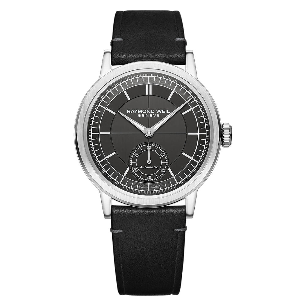 Raymond Weil Millesime 39.5mm Anthracite Dial Leather Strap Watch