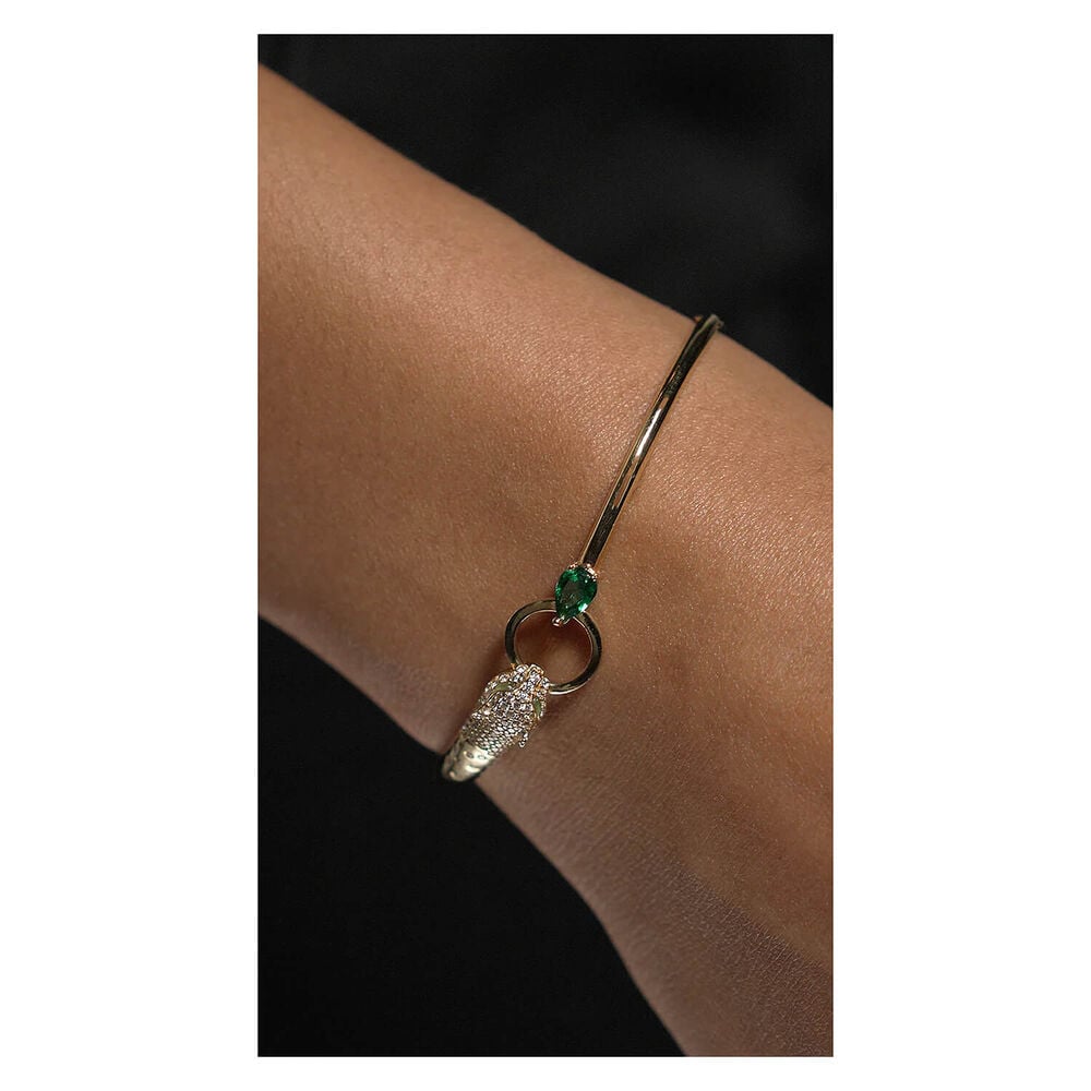 CARAT* London Maumau Yellow Gold Vermeil Cat Head Adjustable Bracelet image number 4