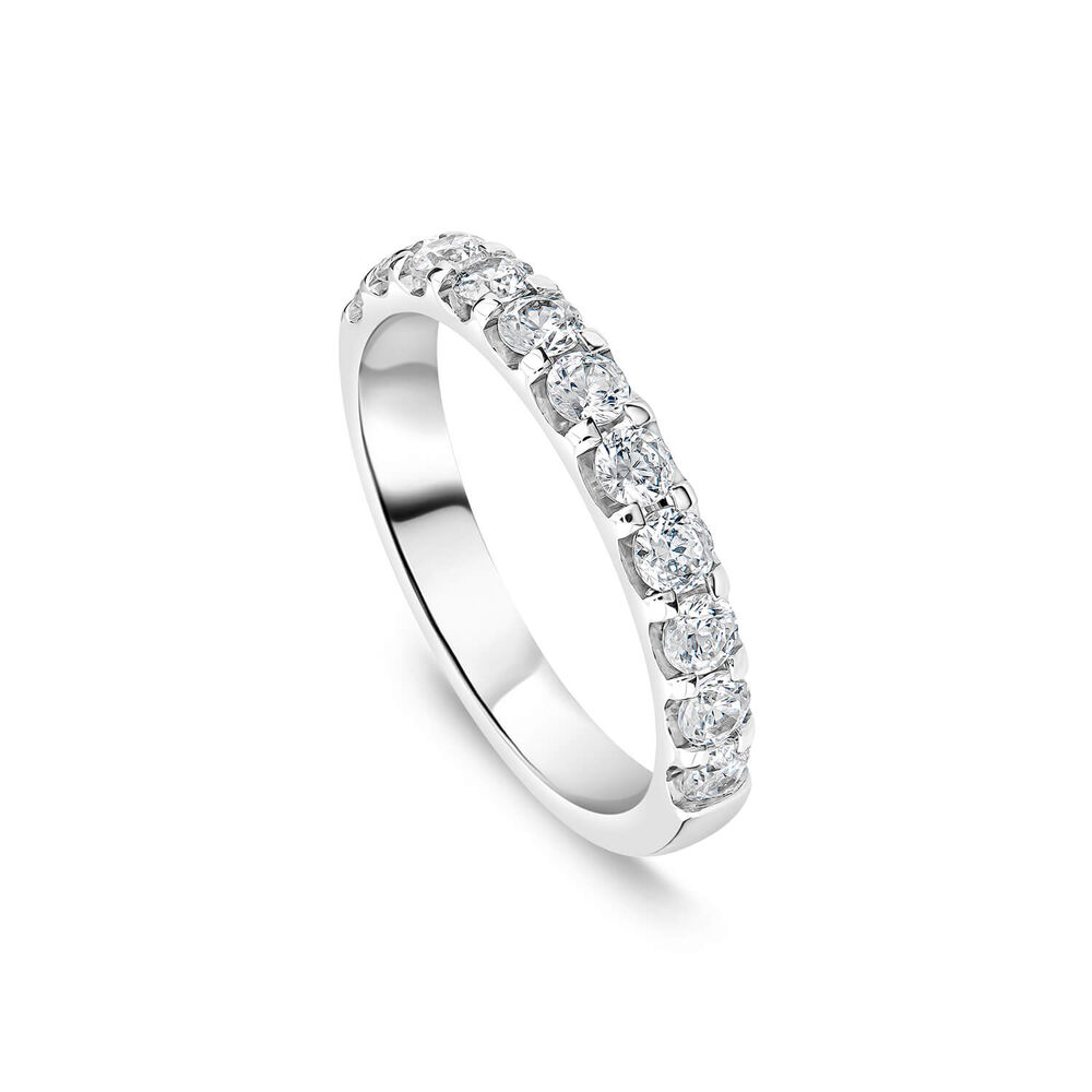 18ct White Gold 3mm 0.75ct Diamond Split Claw Wedding Ring image number 0