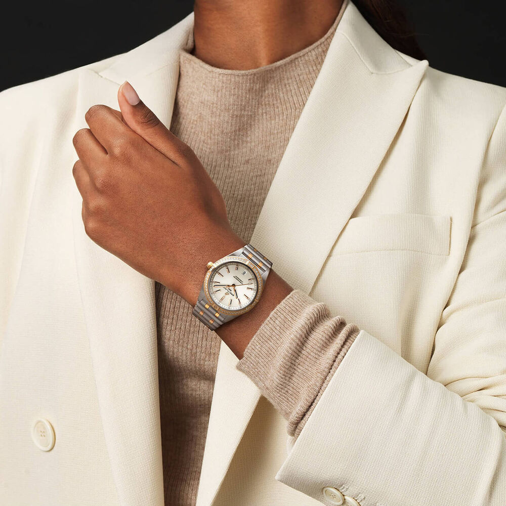 Breitling Chronomat 36mm White Diamond Steel Rose Gold Watch image number 4