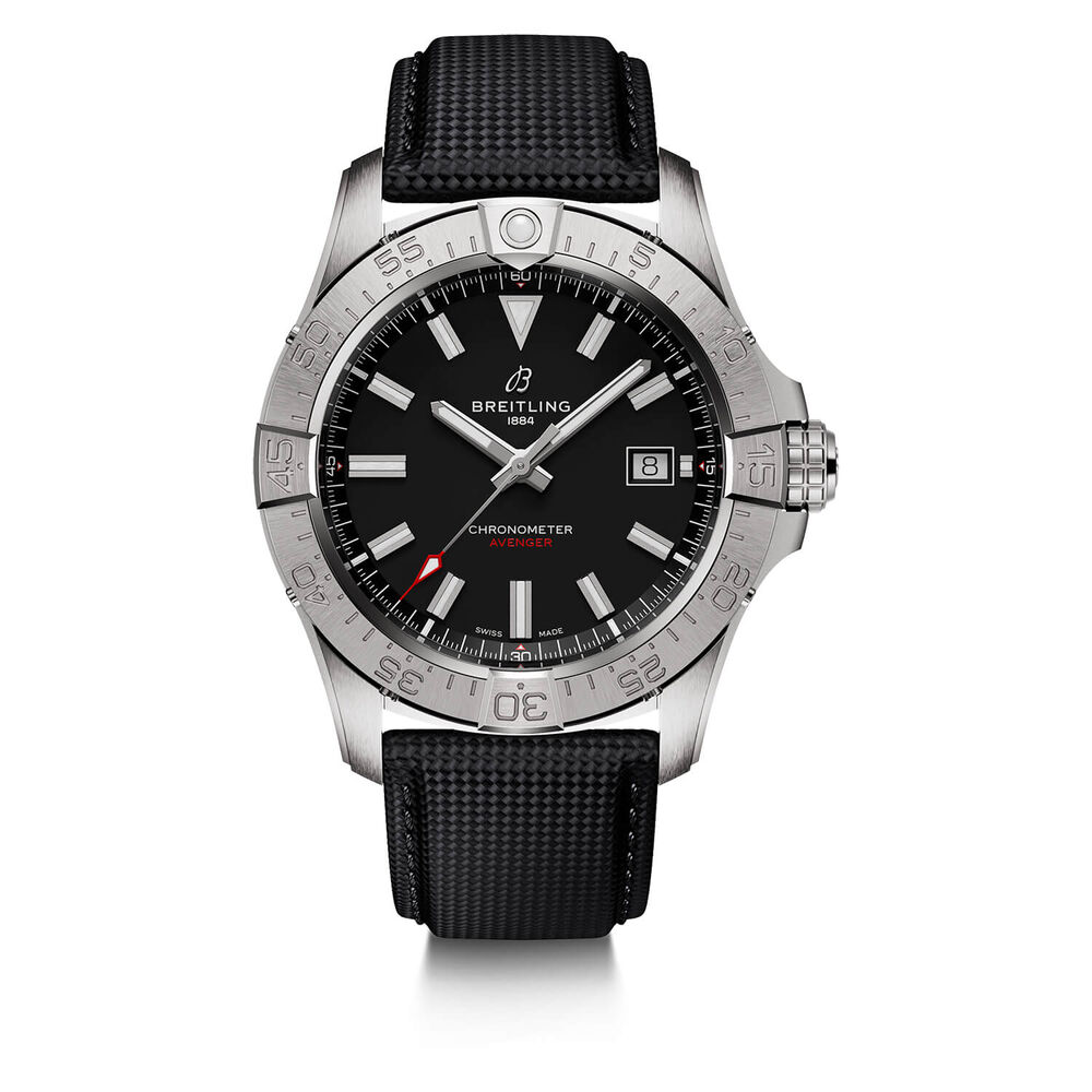 Breitling Avenger Automatic 42mm Black Dial & Black Leather Strap Watch image number 0