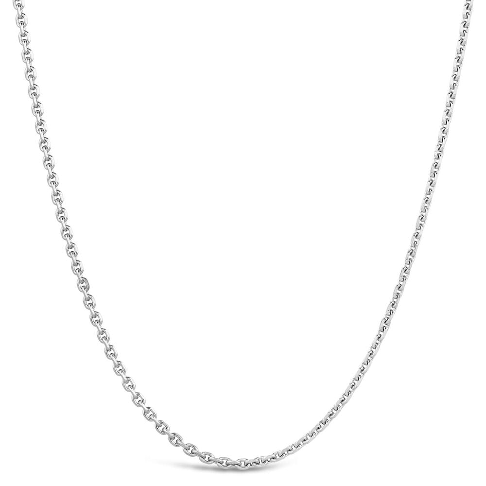9ct White Gold 20' Rolo Chain Necklace image number 0