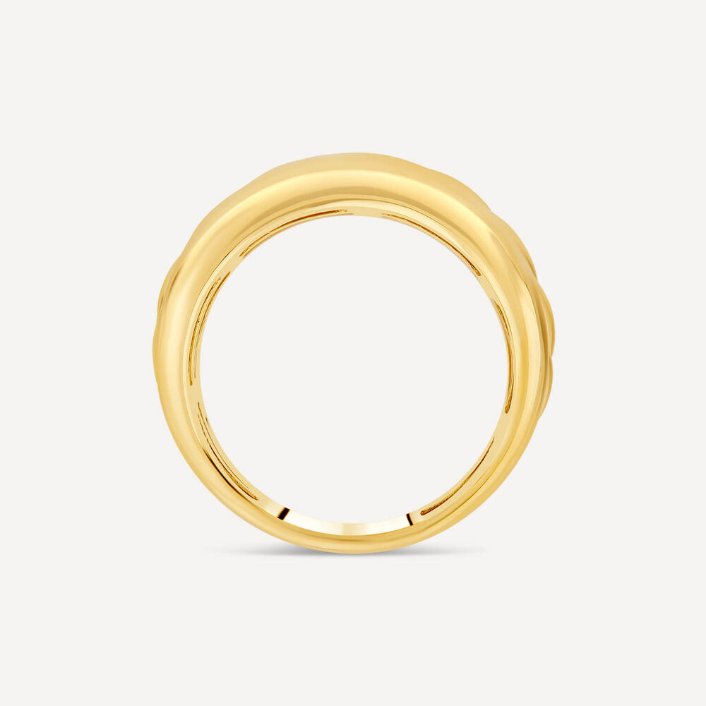 9ct Yellow Gold Wide Plaited Centre Band Ring image number 4