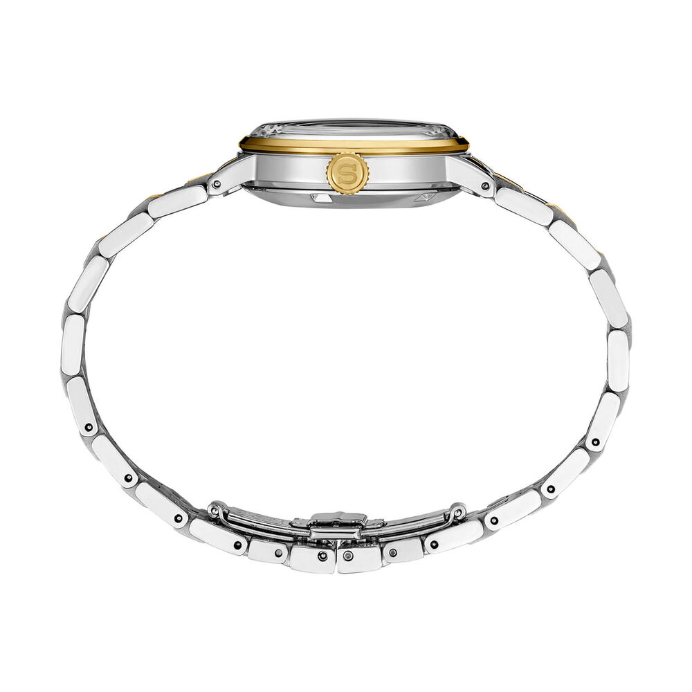 Seiko Presage 'Frozen Daiquiri' Diamond Cocktail Time 34mm Yellow Dial Steel Bracelet Watch image number 4