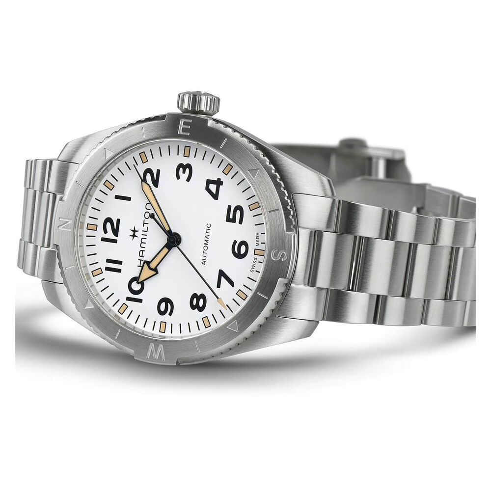 Hamilton Khaki Field Expedition Auto 41mm White Dial Stainless Steel Bracelet Watch image number 2