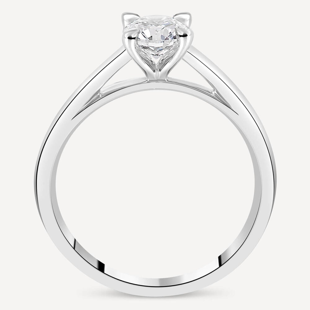 Platinum 0.58ct Round Diamond Four Claw Solitaire Ring
