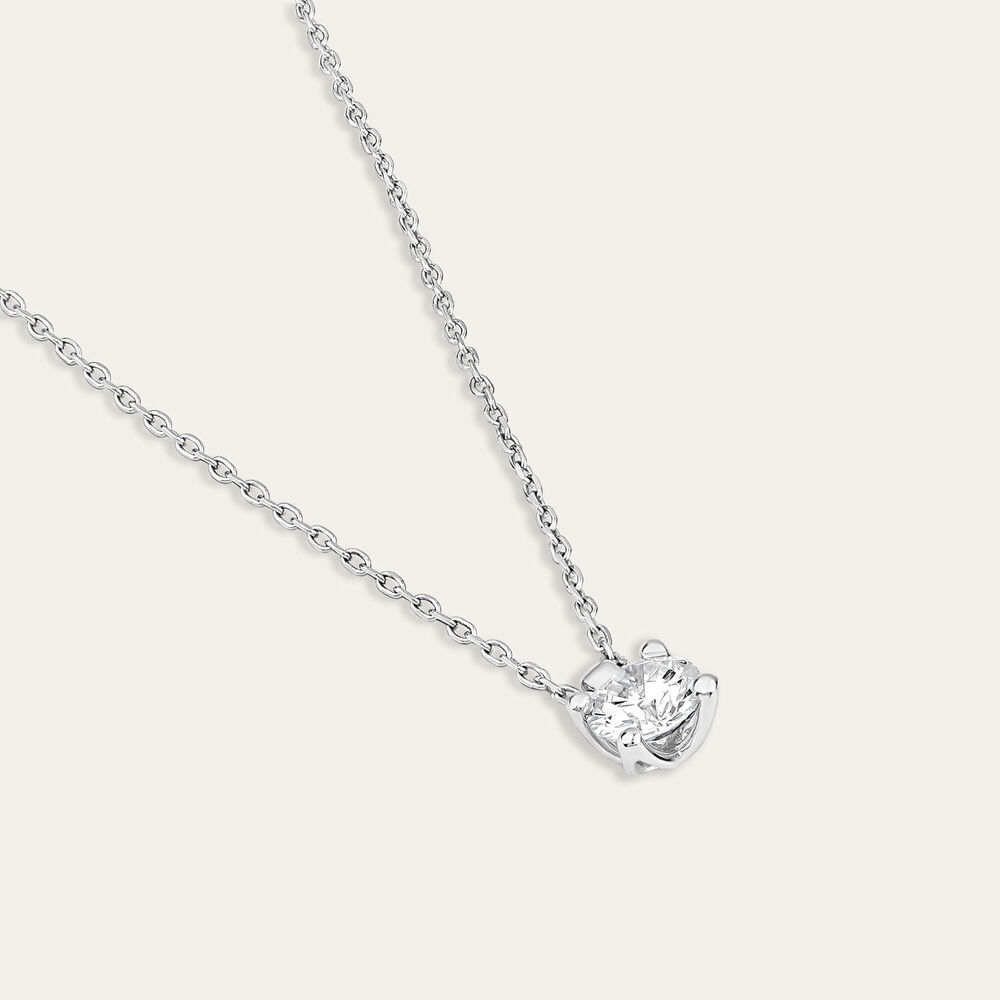 Born 9ct White Gold Lab Grown 0.50ct Diamond Round Brilliant Pendant