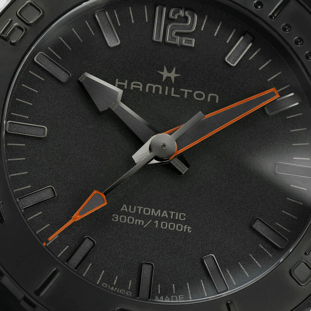 Hamilton Khaki Navy Frogman 46mm Black Dial PVD Case Rubber Strap Watch image number 3
