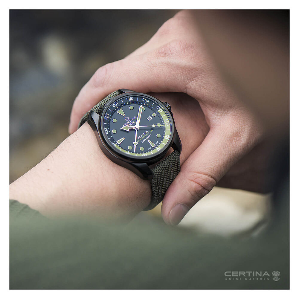 Certina Aqua DS Action Gmt Powermatic 80 Green Dial Canvas Automatic Watch image number 3