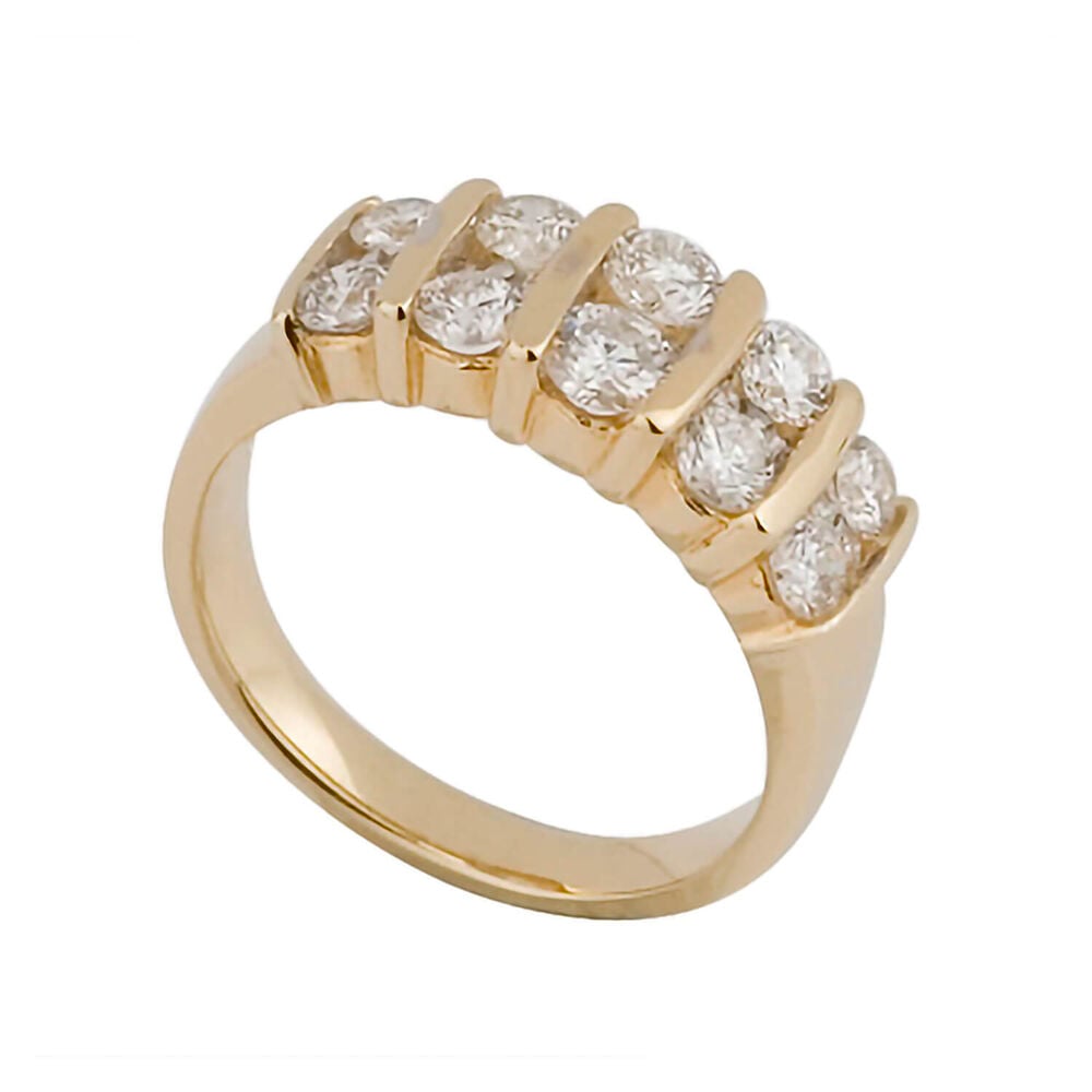 18ct gold 1.00 carat diamond bar-set ring