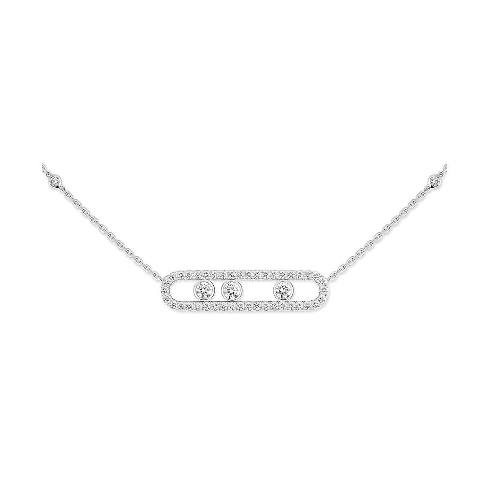 Messika Move Pave 0.65ct Diamond White Gold Necklace