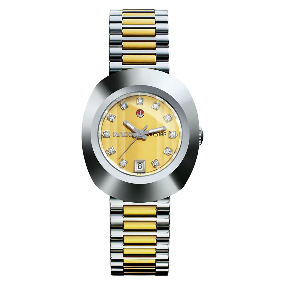 Rado Diastar 27.3mm Gold Dial Yellow Gold PVD Bracelet Watch