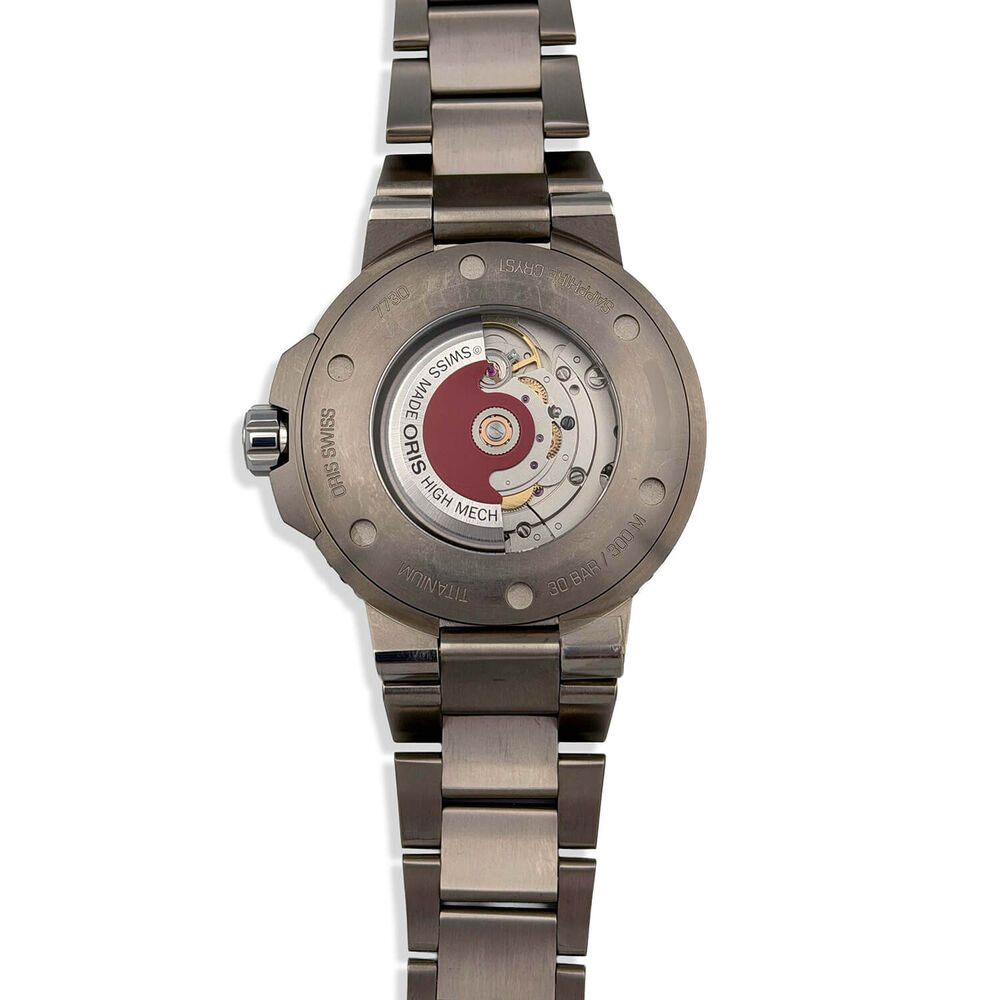 Pre-Owned Oris Aquis Silver Dial Titanium Bracelet Watch