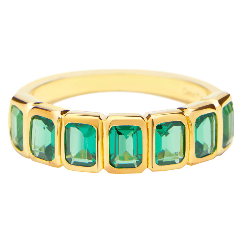 CARAT* London Cassidy Yellow Gold Vermeil Emerald Ring (Size 5)