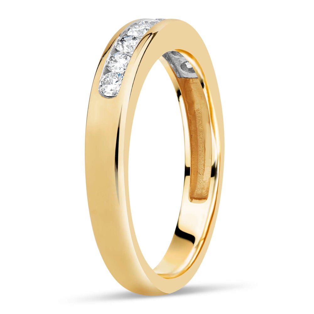9ct Yellow Gold 0.25ct Diamond Nine Stone Channel Ring image number 3